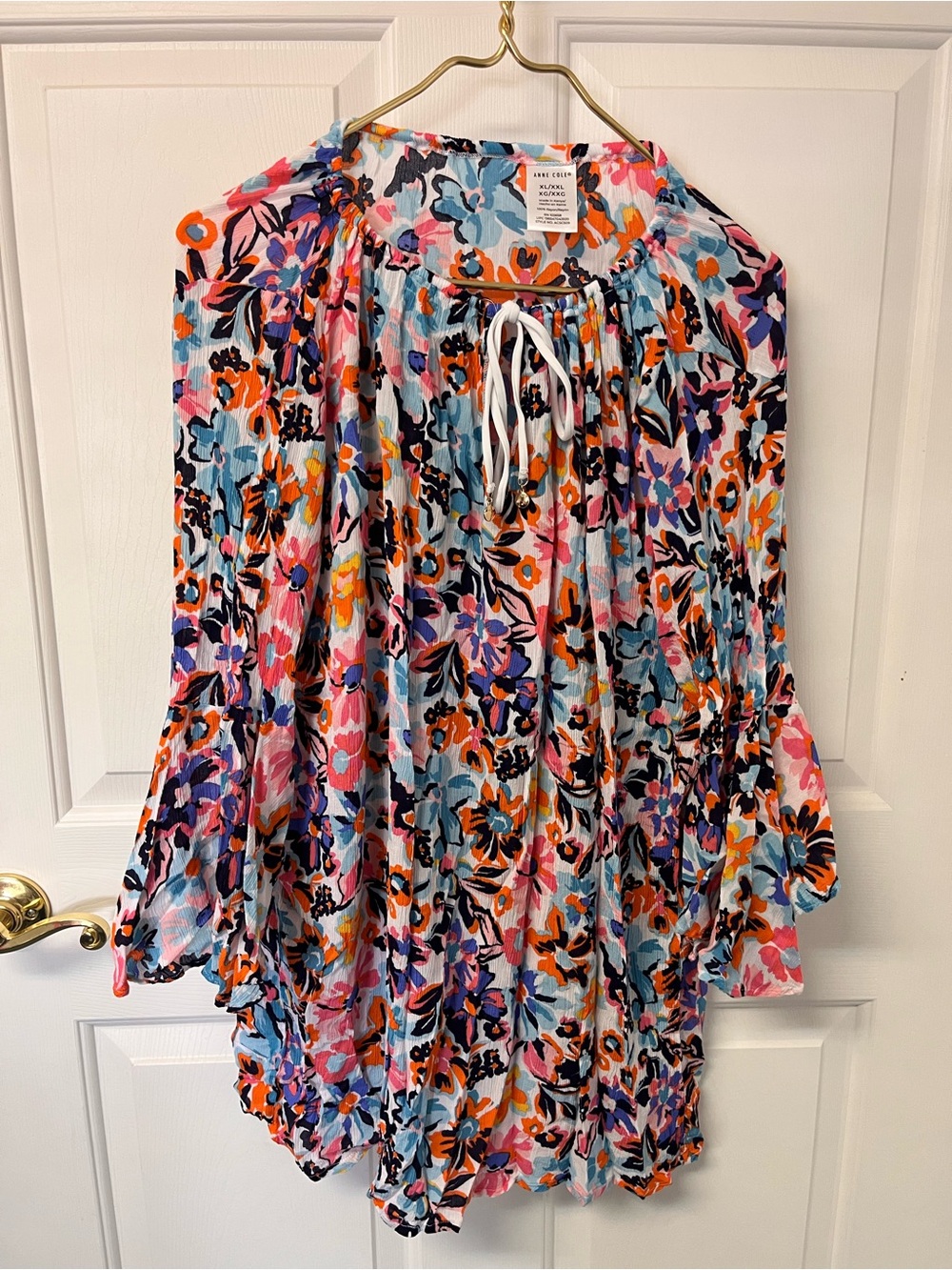 Anne Cole Floral Tunic in Blue, Pink, Orange, Purple, Black
